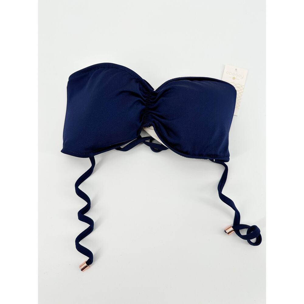 Eberjey Oona Beach Glow Strapless Bikini Top Deep Blue‎ W1285ON Womens Medium M